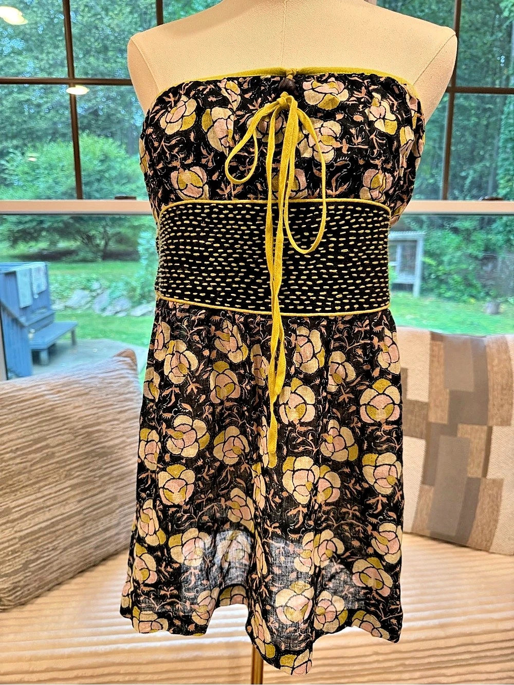 Free People Vintage (1992-96) Floral Mini Dress Size 10 Like New.